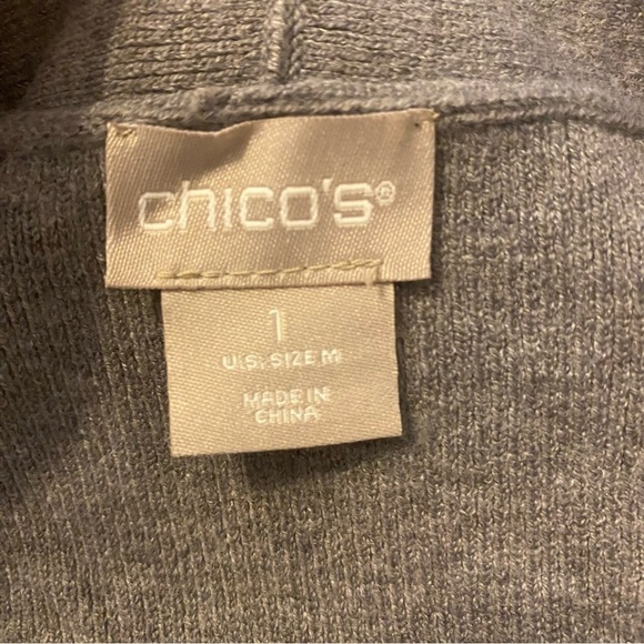 Chicos Gray Shirting-Back Cardigan Chicos 1/US 8-10 - Picture 11 of 13